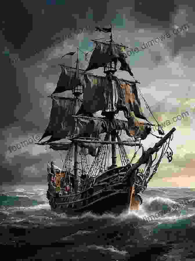 A Majestic Pirate Ship Sails Through The Caribbean Sea, Its Sails Billowing In The Wind. The Pirates Of The West Indies In 17th Century: True Story Of The Fiercest Pirates Of The Caribbean