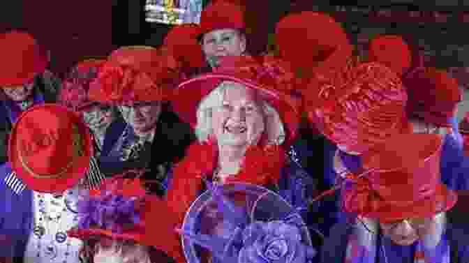 The Red Hat Society Travel Guide Cover, Featuring A Group Of Women Wearing Stylish Red Hats And Traveling The World The Red Hat Society Travel Guide: Hitting The Road With Confidence Class And Style